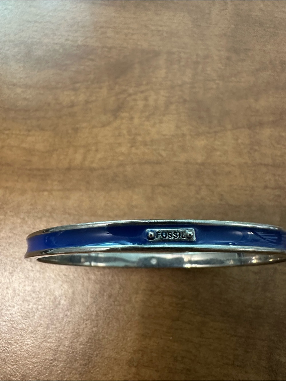 Fossil Navy Blue Enamel Bangle Bracelet